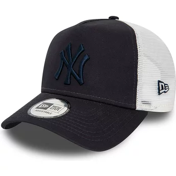 New Era Marinblå Logotyp A Frame League Essential New York Yankees MLB Marinblå och Vit Trucker Keps