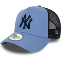 new-era-new-york-yankees-mlb-bla-truckerkeps-med-marinbla-logotyp-a-frame-league-essential