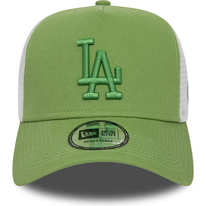 los-angeles-dodgers-mlb-a-frame-league-essential-gron-och-vit-truckerkeps-med-gront-logo-fran-new-era