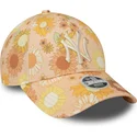 new-era-new-york-yankees-mlb-9forty-floral-all-over-print-orange-justerbar-kurvad-keps-for-kvinnor