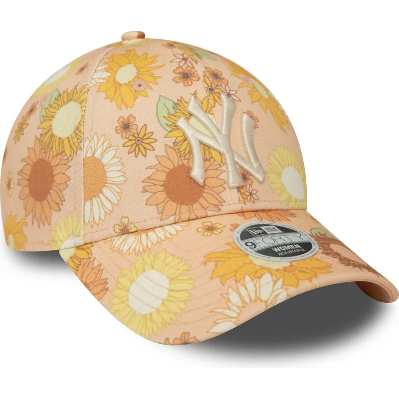 kepsar-curva-apelsin-justerbart-band-9forty-floral-all-over-print-fran-new-york-yankees-mlb-av-new-era