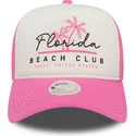 vit-och-rosa-truckerkeps-for-kvinnor-a-frame-foam-front-fran-florida-beach-club-av-new-era