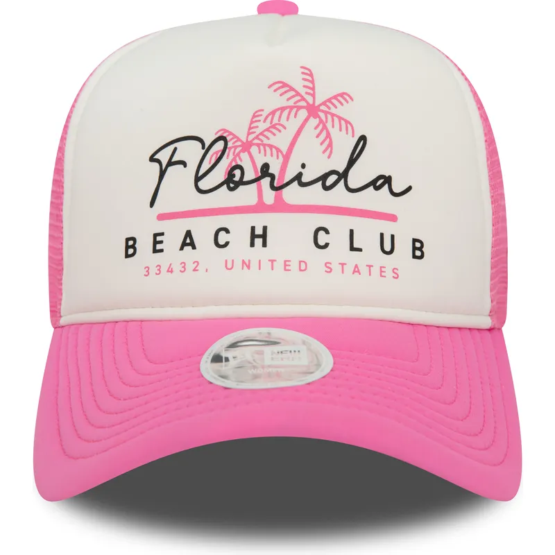 vit-och-rosa-a-frame-foam-front-damtruckerkeps-fran-florida-beach-club-av-new-era