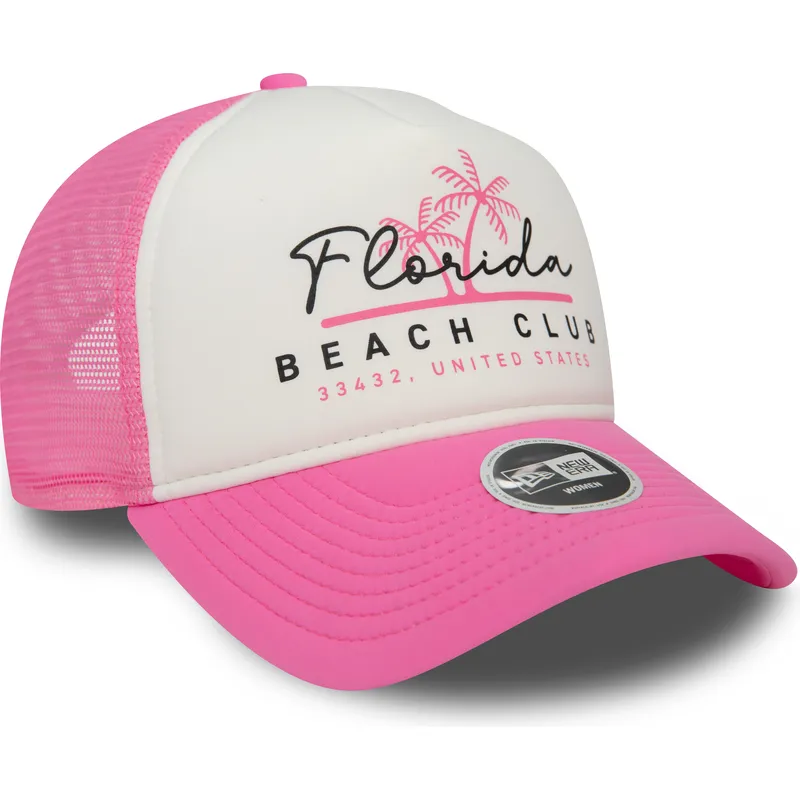 vit-och-rosa-a-frame-foam-front-damtruckerkeps-fran-florida-beach-club-av-new-era
