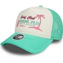 vit-och-gron-truckerkeps-for-kvinnor-a-frame-foam-front-fran-miami-surf-club-florida-fran-new-era