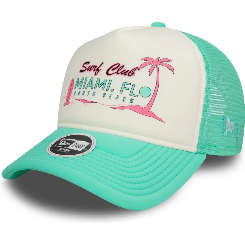 kepsar-curva-gron-snapback-a-frame-foam-front-fran-miami-surf-club-florida-av-new-era