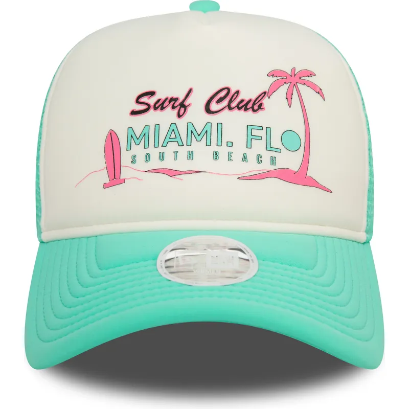 kepsar-curva-gron-snapback-a-frame-foam-front-fran-miami-surf-club-florida-av-new-era
