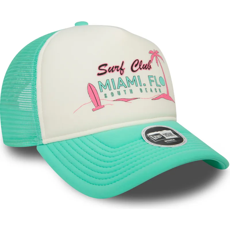 kepsar-curva-gron-snapback-a-frame-foam-front-fran-miami-surf-club-florida-av-new-era