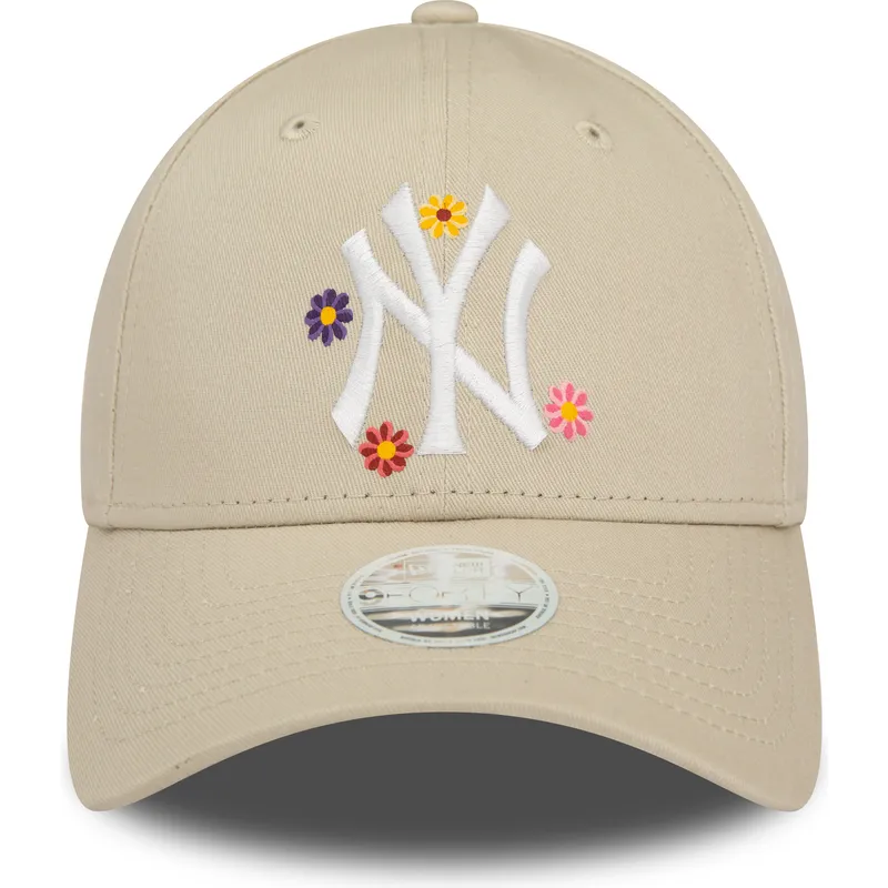 kepsar-curva-beige-justerbart-band-9forty-flower-fran-new-york-yankees-mlb-av-new-era