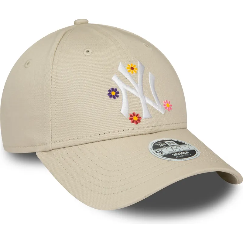 kepsar-curva-beige-justerbart-band-9forty-flower-fran-new-york-yankees-mlb-av-new-era