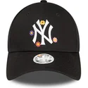 kepsar-curva-svart-justerbart-band-9forty-flower-fran-new-york-yankees-mlb-av-new-era