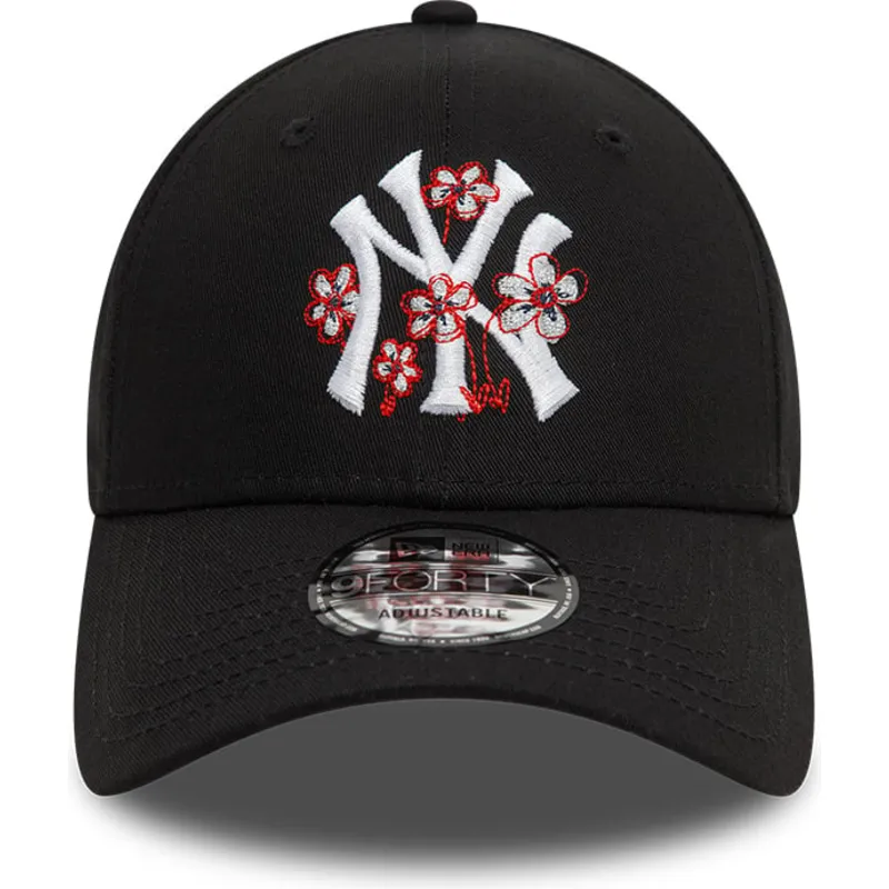 kepsar-curva-svart-justerbart-band-9forty-flower-icon-fran-new-york-yankees-mlb-av-new-era