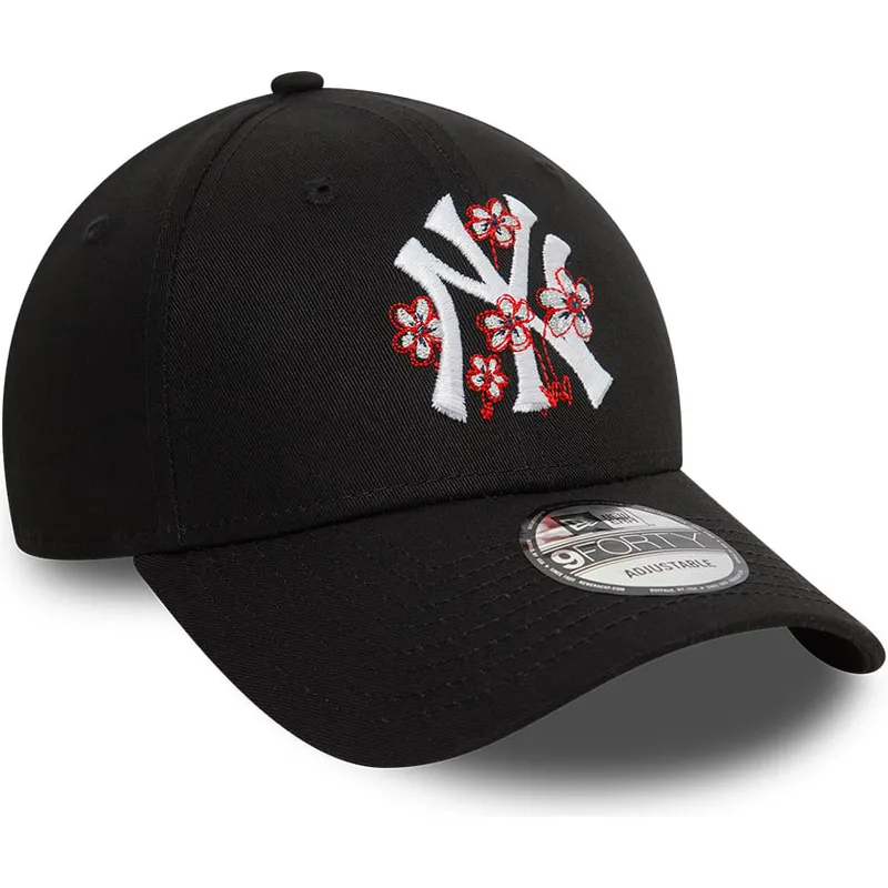 kepsar-curva-svart-justerbart-band-9forty-flower-icon-fran-new-york-yankees-mlb-av-new-era