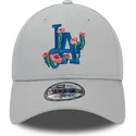 kepsar-curva-gra-justerbart-band-9forty-flower-icon-fran-los-angeles-dodgers-mlb-av-new-era