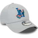 kepsar-curva-gra-justerbart-band-9forty-flower-icon-fran-los-angeles-dodgers-mlb-av-new-era