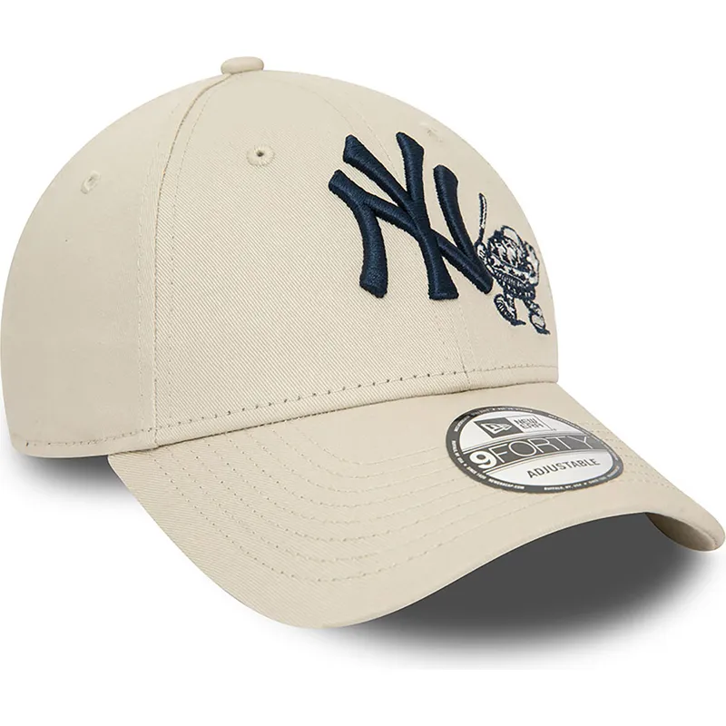 kepsar-curva-beige-justerbart-band-9forty-food-character-fran-new-york-yankees-mlb-av-new-era