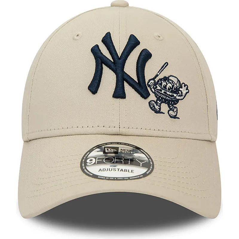 kepsar-curva-beige-justerbart-band-9forty-food-character-fran-new-york-yankees-mlb-av-new-era