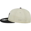 beige-och-svart-justerbar-platt-keps-9fifty-retro-crown-denim-fran-oakland-raiders-nfl-av-new-era