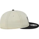 beige-och-svart-justerbar-platt-keps-9fifty-retro-crown-denim-fran-oakland-raiders-nfl-av-new-era