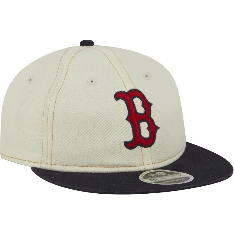 beige-och-marinbla-platt-keps-9fifty-retro-crown-denim-fran-boston-red-sox-mlb-av-new-era