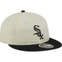 beige-och-svart-platt-keps-9fifty-retro-crown-denim-fran-chicago-white-sox-mlb-av-new-era
