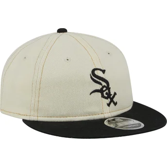 Chicago White Sox MLB New Era 9FIFTY Retro Crown Denim beige och svart flat keps