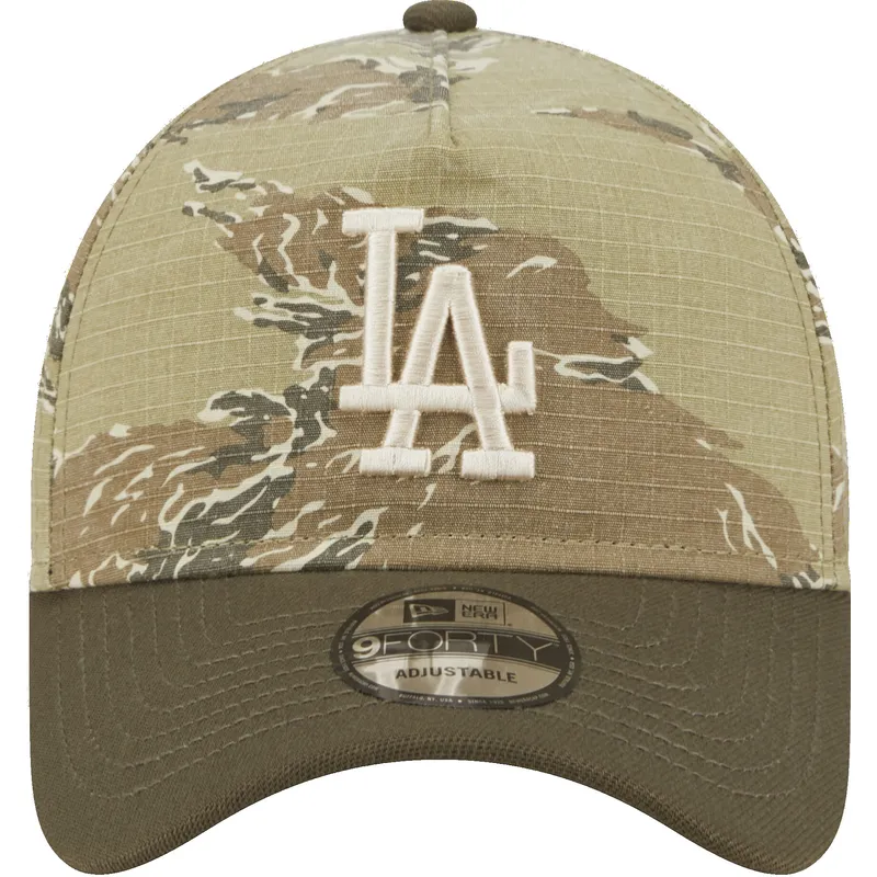 kamouflagemonstrad-kurvad-keps-snapback-9forty-a-frame-two-tone-tiger-los-angeles-dodgers-mlb-fran-new-era