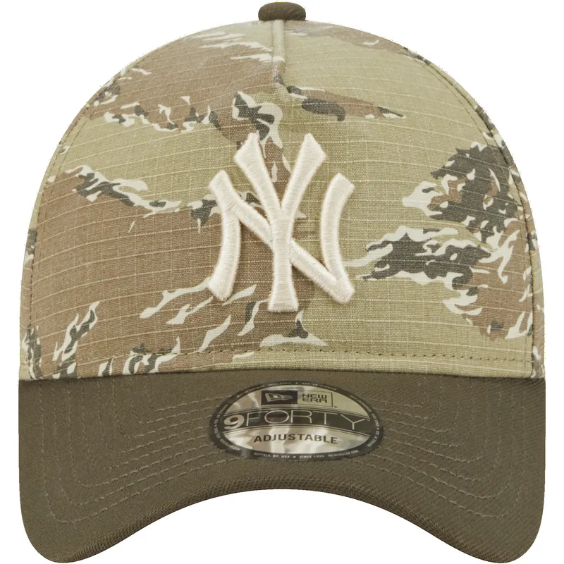 kurvad-keps-kamouflage-snapback-9forty-a-frame-two-tone-tiger-new-york-yankees-mlb-new-era