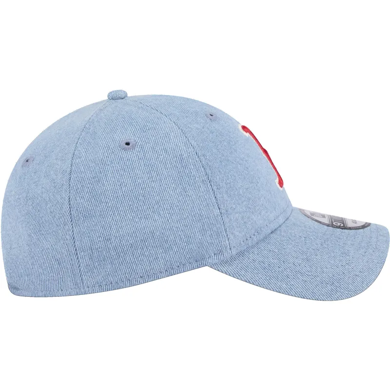 boston-red-sox-mlb-new-era-9twenty-tvattad-denim-justerbar-bla-kurvad-keps