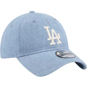 New Era Böjd Brim 9TWENTY Tvättad Denim Los Angeles Dodgers MLB Blå Justerbar Keps