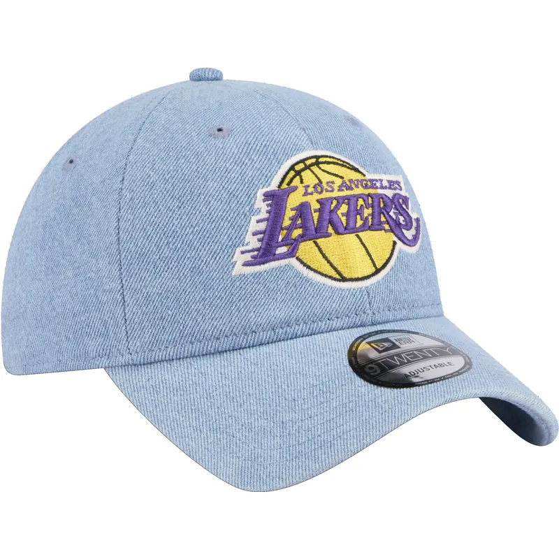 kepsar-curva-bla-justerbart-band-9twenty-washed-denim-fran-los-angeles-lakers-nba-av-new-era