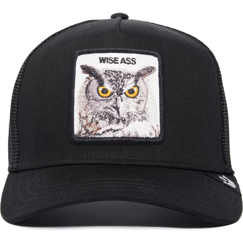 goorin-bros-the-farm-premium-wise-ass-owl-svart-truckerkeps