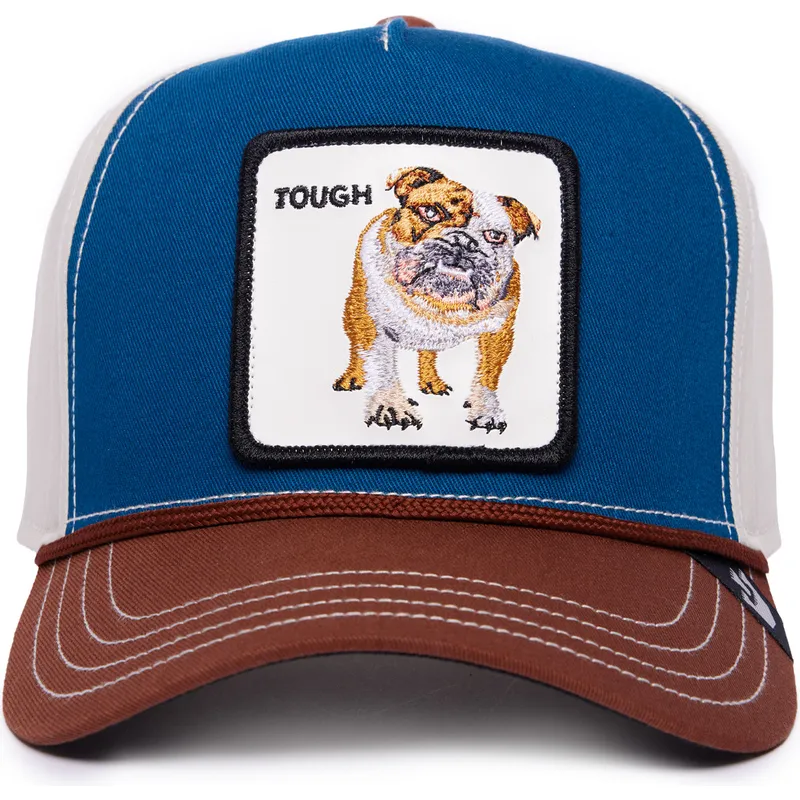 keps-med-bojd-skarm-bla-vit-och-brun-snapback-hund-bulldog-tough-bully-100-the-farm-all-over-canvas-fran-goorin-bros