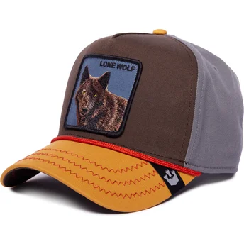 brun-gra-och-orange-kurvad-keps-snapback-varg-lone-wolf-100-the-farm-all-over-canvas-fran-goorin-bros