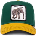 gron-och-gul-kurvad-keps-snapback-elefant-extra-large-100-the-farm-all-over-canvas-fran-goorin-bros