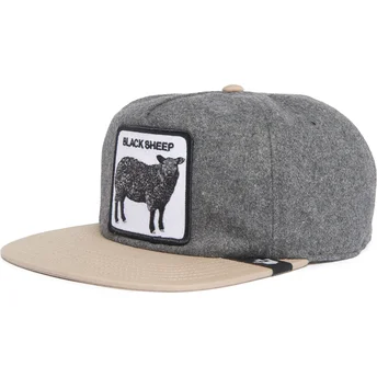 Grå och brun platt keps snapback får Black Sheep Flock Mountain The Farm Flats från Goorin Bros.