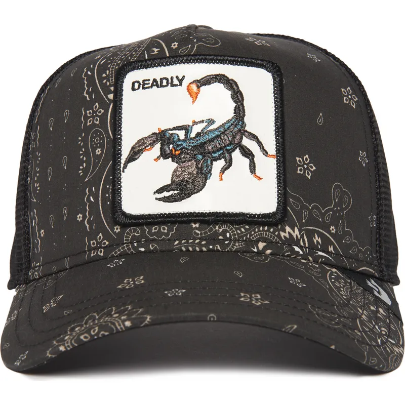 svart-trucker-keps-skorpion-deadly-diamonds-and-pearls-the-farm-paisley-fran-goorin-bros