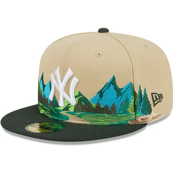 new-york-yankees-mlb-new-era-brun-och-gron-justerbar-59fifty-team-landscape-flat-keps