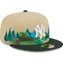 new-york-yankees-mlb-new-era-brun-och-gron-justerbar-59fifty-team-landscape-flat-keps