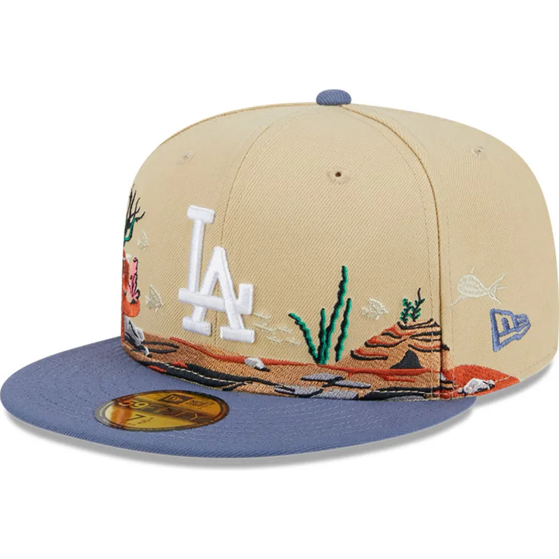 kepsar-plana-brun-justerad-59fifty-team-landscape-fran-los-angeles-dodgers-mlb-av-new-era
