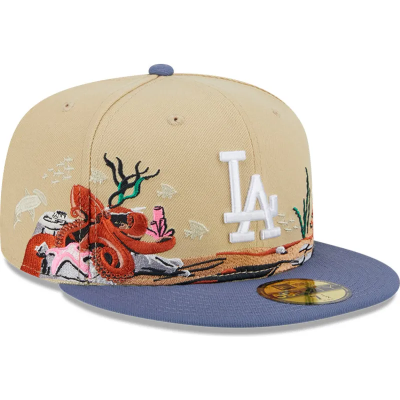 kepsar-plana-brun-justerad-59fifty-team-landscape-fran-los-angeles-dodgers-mlb-av-new-era