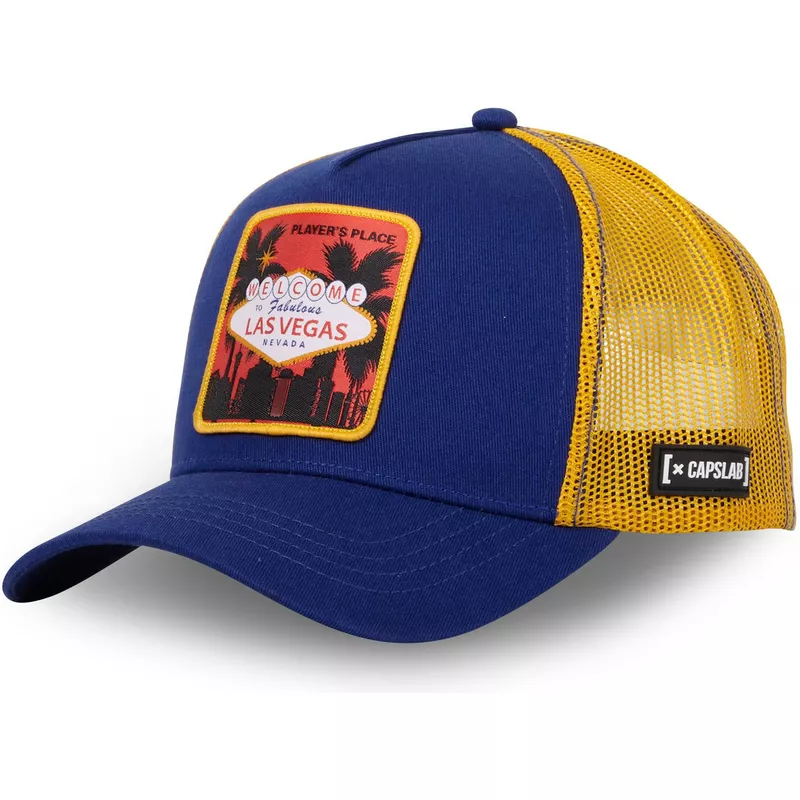 capslab-las-vegas-player-s-place-veg-ct-cities-and-beaches-lucky-blue-and-yellow-trucker-hat