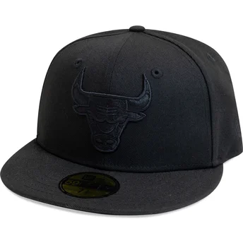Chicago Bulls NBA New Era 59FIFTY Essential svart justerbar platt keps med svart logotyp