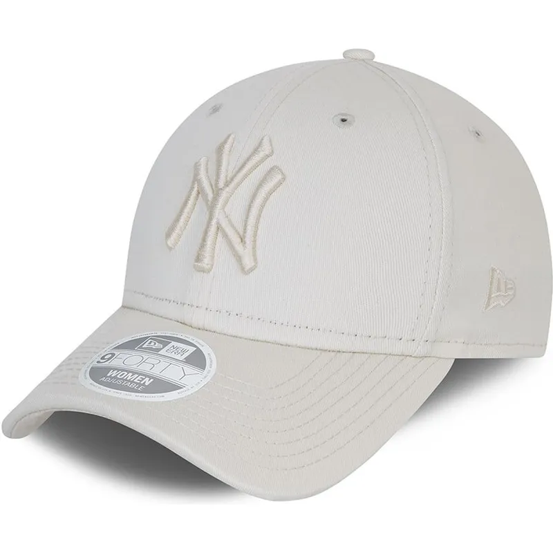 gra-justerbar-kurvad-keps-med-gra-logotyp-for-dam-9forty-tonal-new-york-yankees-mlb-fran-new-era