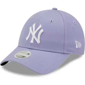 New Era böjd brämmad kvinnas 9FORTY League Essential New York Yankees MLB lila justerbar keps