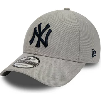 New Era Böjd Brätte Marinblå Logo 9FORTY Diamond Era Essential New York Yankees MLB Grå Justerbar Keps