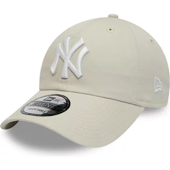 New Era Böjd Brädd 9TWENTY League Essential New York Yankees MLB Beige Justerbar Keps
