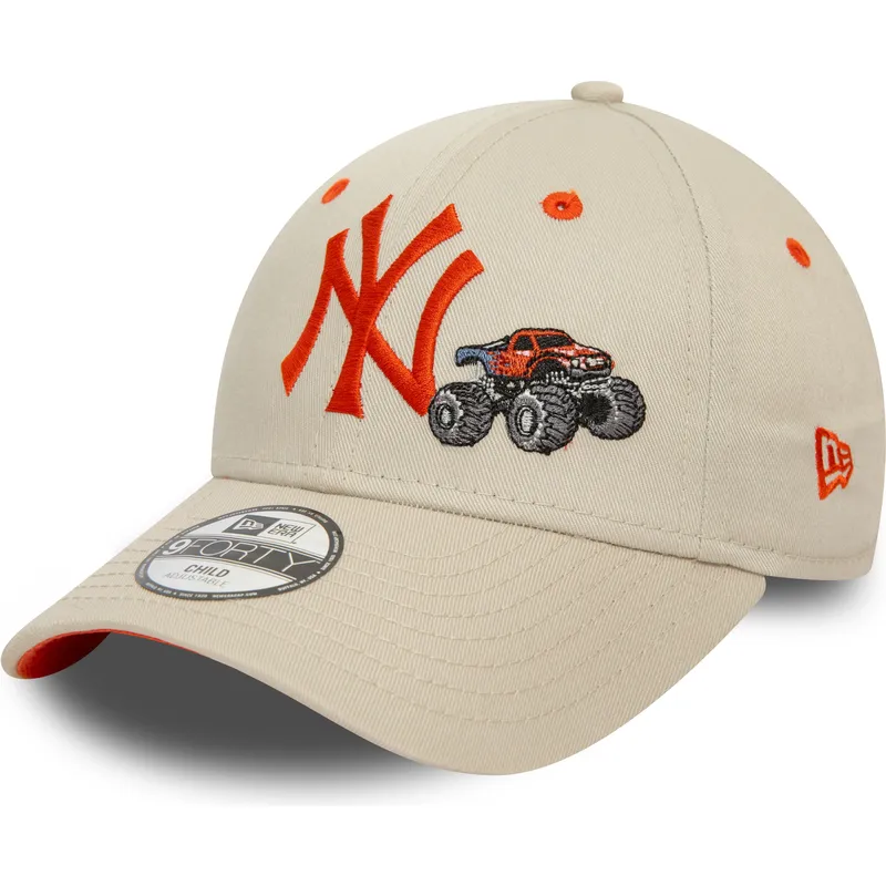 kepsar-curva-beige-justerbart-band-for-barn-9forty-graphic-monster-truck-fran-new-york-yankees-mlb-av-new-era