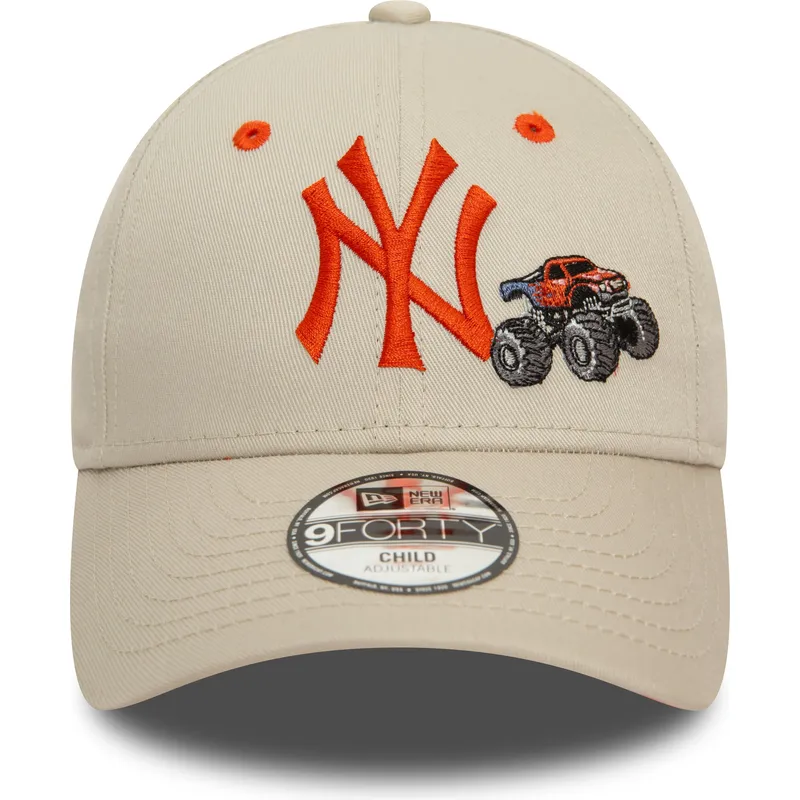 kepsar-curva-beige-justerbart-band-for-barn-9forty-graphic-monster-truck-fran-new-york-yankees-mlb-av-new-era