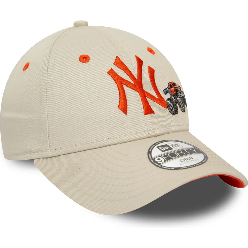 kepsar-curva-beige-justerbart-band-for-barn-9forty-graphic-monster-truck-fran-new-york-yankees-mlb-av-new-era